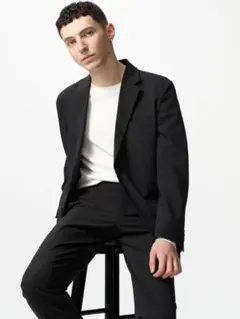 美品 ユニクロ 感動ジャケット 感動パンツ セットアップ ブラック S