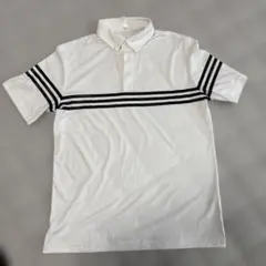 美品 adidas ストライプ ポロシャツ Lサイズ
