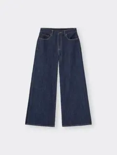 ミドルライズワイドジーンズ NAVY