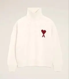 アミパリス　ホワイト ウール AMI DE COEUR ファネルネック　セーターのサムネイル