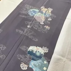 D425 夏着物　訪問着　蔦の葉　刺繍　絽　正絹　極美品 D425 夏着物 訪問着 蔦の葉 刺繍 絽 正絹 極美品