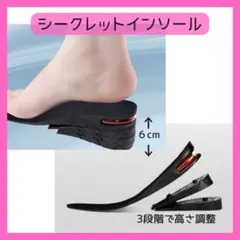 〇シークレットインソール 中敷き 調節可能 黒 エアインソール 身長UPのサムネイル
