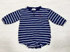 【送料無料／匿名配送】POLO Baby ストライプロンパース 80