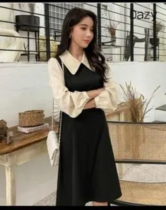 美*麗様 SHEIN DAZY マルチカラー パフスリーブ ワンピ 膝丈