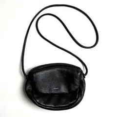 【美品】BEAURE/ビュレ/パフポシェット/レザーショルダーバッグ/牛革/黒