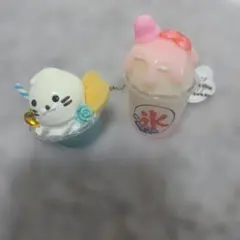 アザラシ アイスクリームカップ　かき氷　 キーホルダー