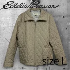 Eddie Bauer キルティングジャケット L ベージュ