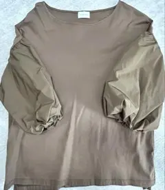 美品☆UNITED ARROWS パフスリーブ カットソー ブラウンカーキ - メルカリ