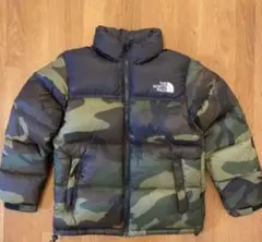 美品 迷彩キッズ 130 ノースフェイス ダウンジャケット ヌプシ