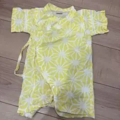 petit main ベビー甚平 花柄 黄色 80