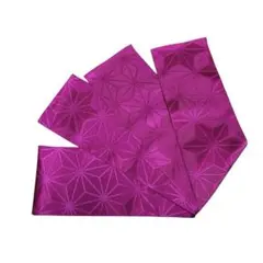 化繊 ピンク 麻の葉文様 単 半幅帯 半巾帯 浴衣 袴 着物 和装 リメイク