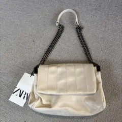 ZARA ホワイト ハンドバッグ チェーンストラップ