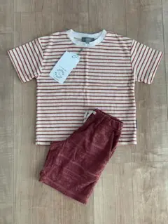 新品タグ付　赤と白ボーダー Tシャツ　パンツ セット　120 ルームウェア