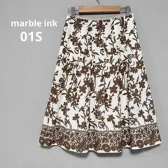 marble ink /タックフレアスカート/花柄/オフィスカジュアル/1875