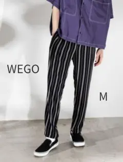 WEGO BROWNY ストライプ柄 イージーパンツ M ネイビー