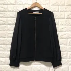 スコットクラブ　フェンネル　【新品】　異素材ブルゾン　ブラック　透け感有