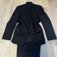 【美品】BEAMS HEART ストライプビジネススーツ セットアップ 黒