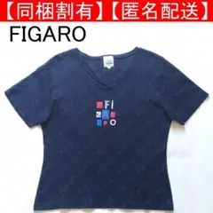 FIGARO Paris フィガロ 半袖Tシャツ ネイビー 紺 Vネックのサムネイル