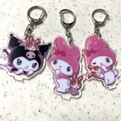 宇佐美×マイメロコラボ「マイメロandクロミ」キーホルダー　3個セット