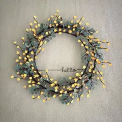 ミモザ風ワイヤーリース　☆ ワイヤークラフト ワイヤーアート