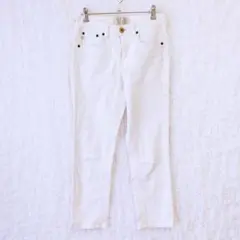 サムシング ジーンズ ホワイト デニム 希少 日本製 XS テーパード Y2K