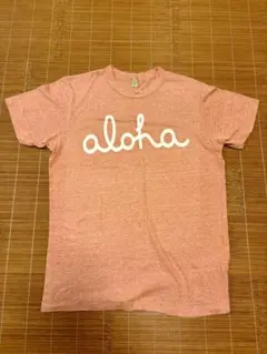 メンズ aloha Tシャツ サーモンピンクM