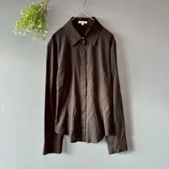 エンスウィート〔L〕◎ベーシック◎レーヨンブレンド◎ボタンレス風長袖シャツのサムネイル