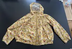 BREEZE ウインドブレーカー 140 黄色 花柄 フード付き