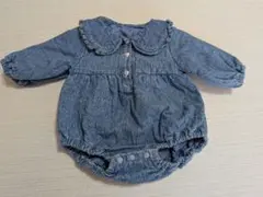 バースデー　cottoli ハートデニム調 襟付きロンパース
