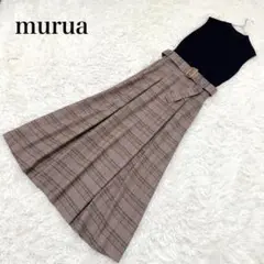 MURUA　ムルーア ドッキングタンクフレアワンピース　ブラック