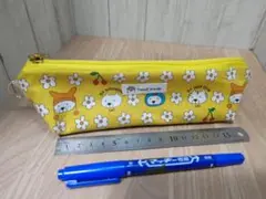 ハンドメイドペンケース　お花と猫柄③黄色