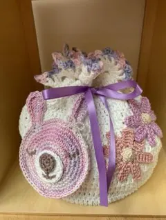 巾着袋　ハンドメイド　ポーチ　コットン