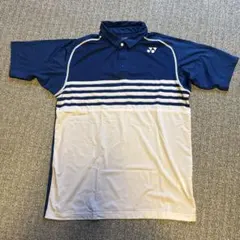 YONEX ポロシャツ ブルー/ホワイト ストライプ