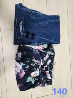 140cm/axes femme kidsスカート他デニムパンツ2点セット