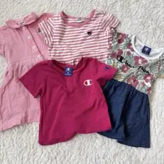90cm 4点セット　familiar、ダブルビー、チャンピオン　ワンピース等