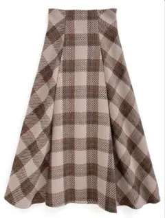ツイードチェックロングフレアスカート GRL