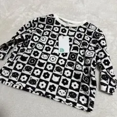 新品女の子長袖Tシャツ80cm 猫柄 ベビーロンT