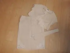 ハロッズ　セットアップ（ボレロ＆スカート）2　ベージュ　カットワークレース