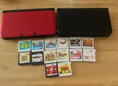 ニンテンドー3DS LL 赤 黒 ゲームソフト13本付き
