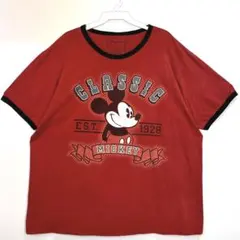 disneyディズニーストアリンガーTシャツトリムTミッキーmickeyレッド