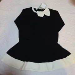 リボン付き黒白セットアップ 100/105