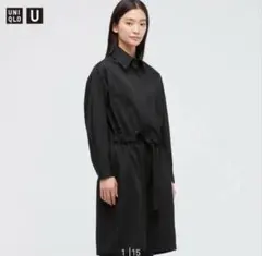 UNIQLO U ドローストリングシャツワンピース ブラック L