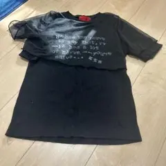 SUPER HAKKA 重ね着風 ロゴTシャツ ブラック
