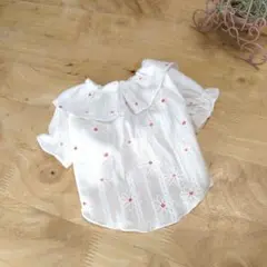 衿フリルブラウス　ホワイト①SS