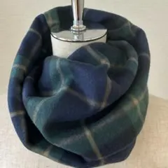 お得❤️グリーン❤️チェック　フリース　　スヌード　マフラー　防寒　緑