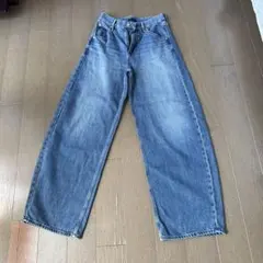 UNIQLO JEAN ブルーワイドパンツ