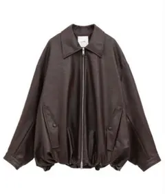 CLANE FAKE LEATHER BALLOON JACKET