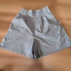 チェック柄 ハーフパンツ ゴムウエスト（150）