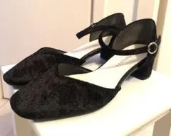 Vanity Beauty パンプス　ブラック　ベルベット素材