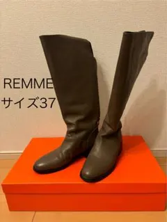 【REMME(レメ)】バックポイントブーツ　ベージュ37のサムネイル
